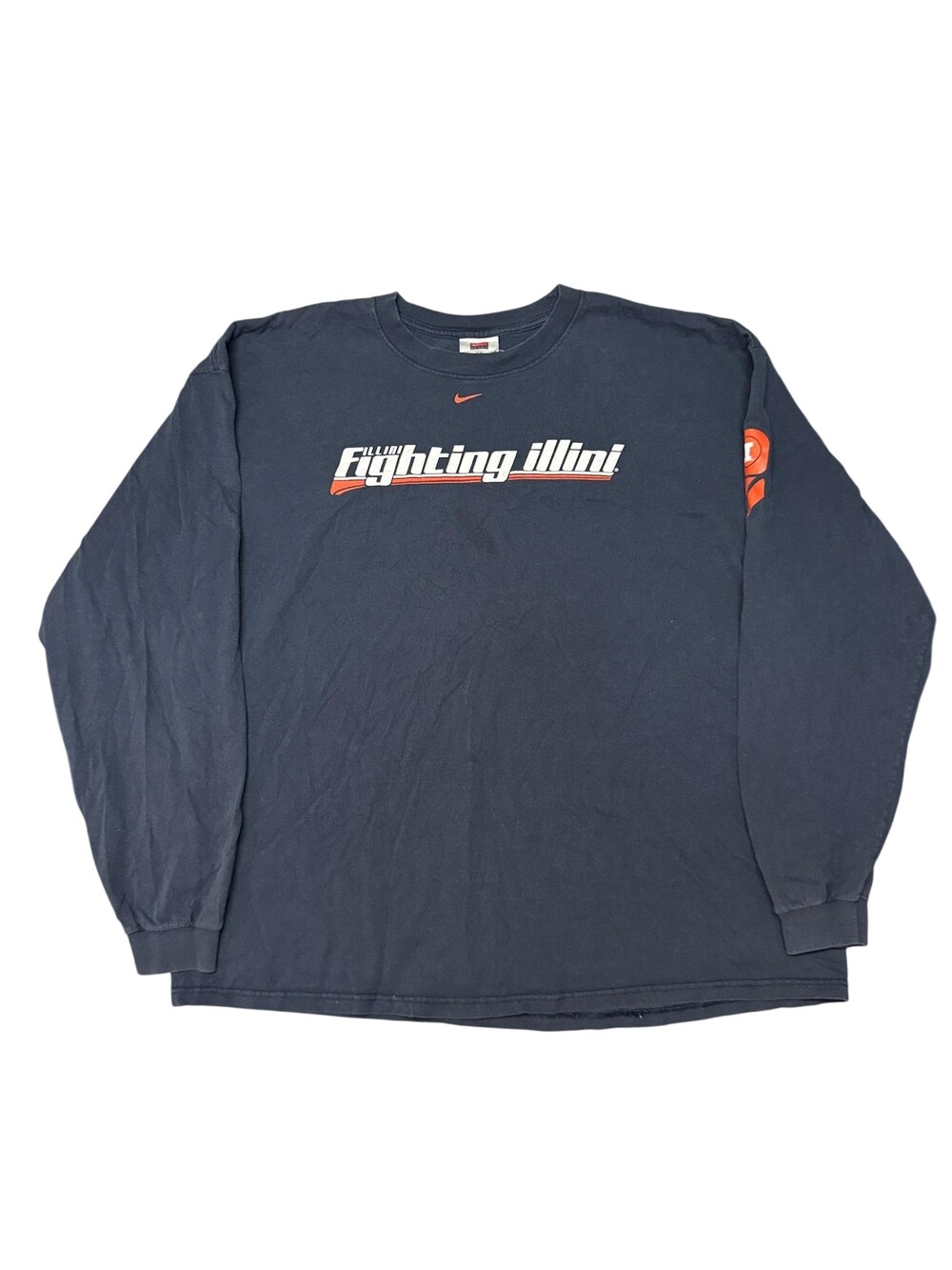Illinois Fighting Illini Shirt Mens 2XL Blue NCAA College Nike Long Sleeve